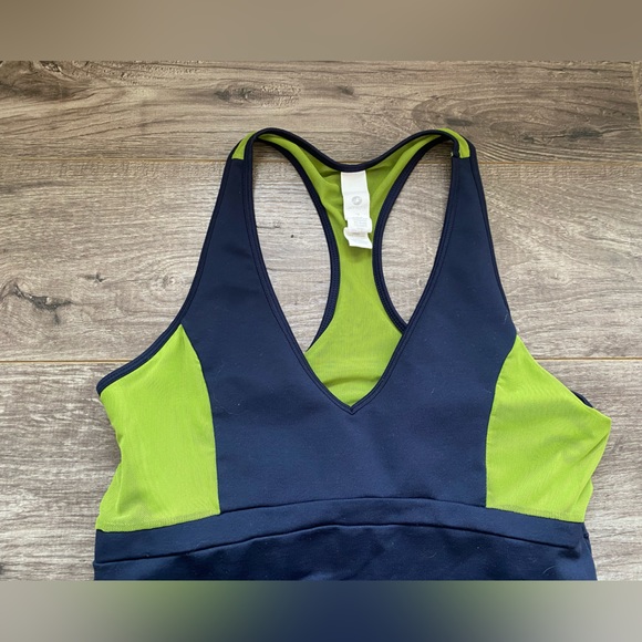 Aerie y2k vintage workout tank top and yoga pants navy blue w/ green detail - Picture 3 of 16